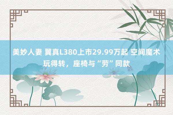 美妙人妻 翼真L380上市29.99万起 空间魔术玩得转，座椅与“劳”同款
