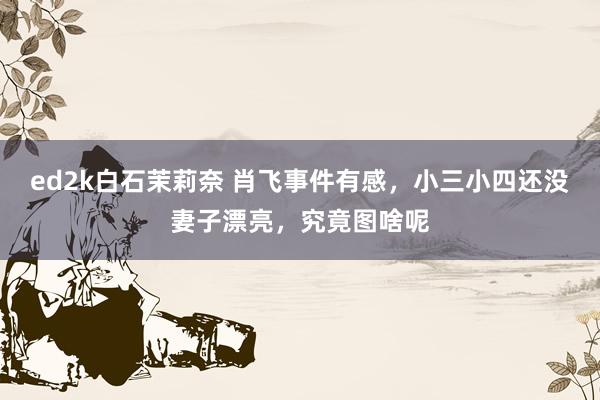 ed2k白石茉莉奈 肖飞事件有感，小三小四还没妻子漂亮，究竟图啥呢