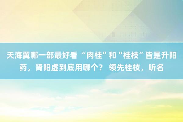 天海翼哪一部最好看 “肉桂”和“桂枝”皆是升阳药，肾阳虚到底用哪个？ 领先桂枝，听名